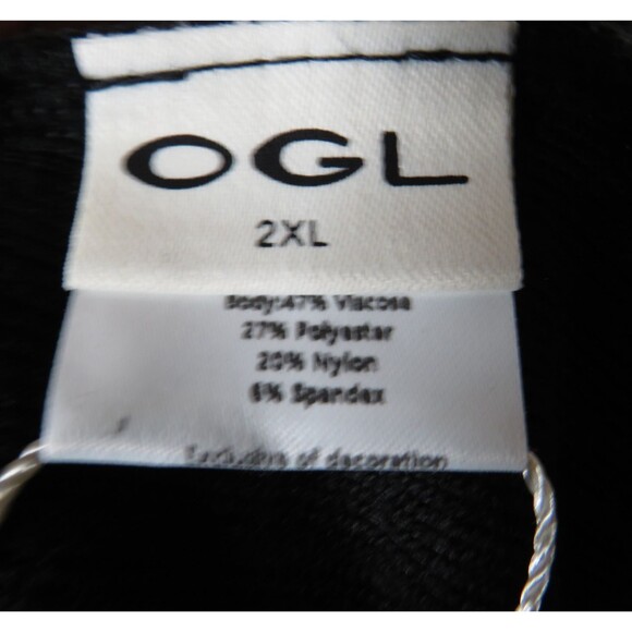 OGL Black Soft Stretchy Ribbed Knit V Neck Brami Tank Size 2XL 18 - Picture 9 of 9